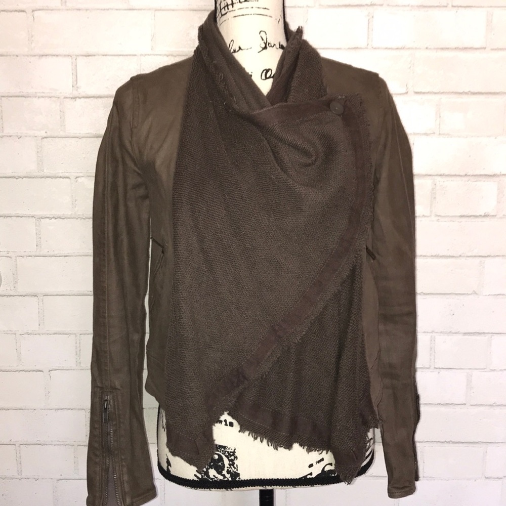 Free People Drape front denim jacket